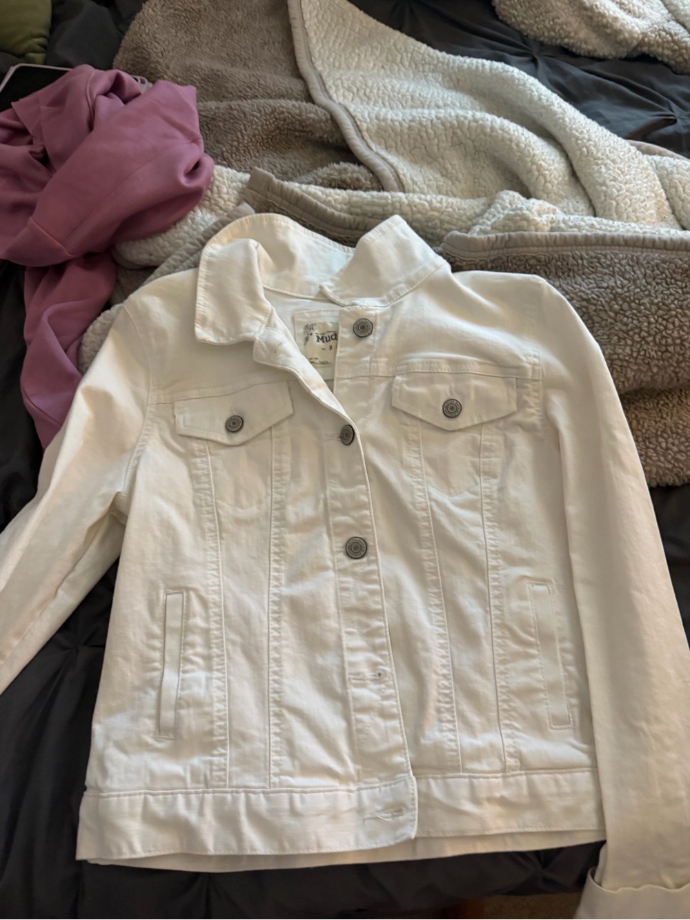Mudd White Denim Jacket for Women